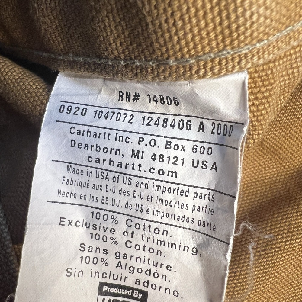 Vintage Carhartt Double Knee Carpenter Pants Size Brown 40x31.5 USA Made Work - Picture 12 of 16